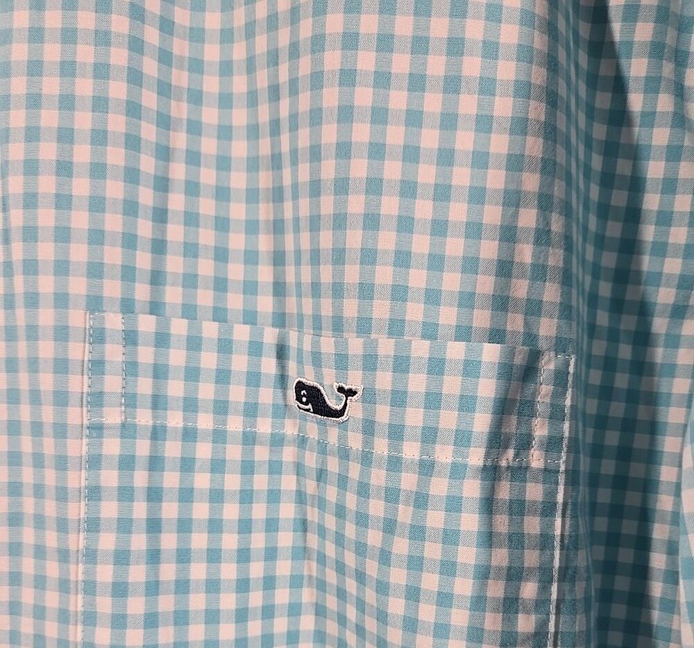 Vineyard Vines Shirt Mens XXL Green Check Tucker Classic Fit Long Sleeve Gingham - Picture 3 of 13
